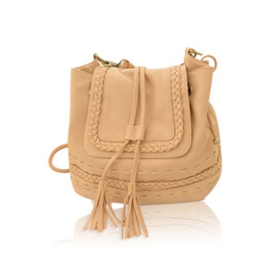 Retro Style Women's Crossbody Bag With Tassels and Weaving Design